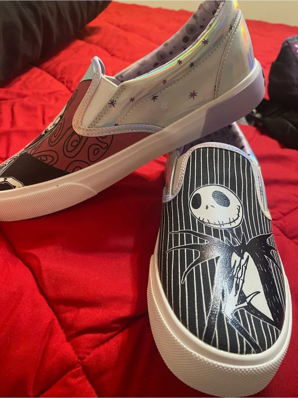 The Nightmare Before Christmas Kids Slip-On Shoes - Jack & Sally Graphic